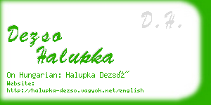 dezso halupka business card